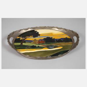 J. von Schwarz großes Jugendstiltablett