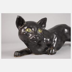 Große schleichende Keramikkatze