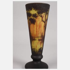 Daum Nancy Vase Landschaftsdekor