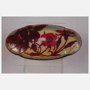 Émile Gallé fünf Ätzglasdeckel für Dosen