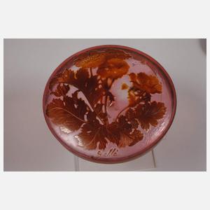 Émile Gallé fünf Ätzglasdeckel für Dosen