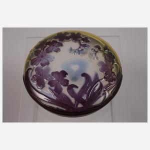 Émile Gallé fünf Ätzglasdeckel für Dosen