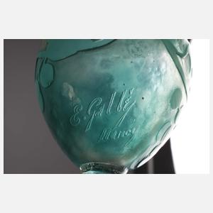 Émile Gallé Ätzglasvase Kirschdekor