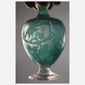 Émile Gallé Ätzglasvase Kirschdekor