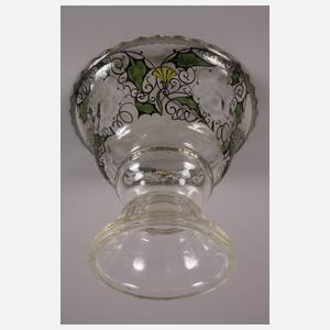 Steinschönau Fußschale Schwarzlotmalerei