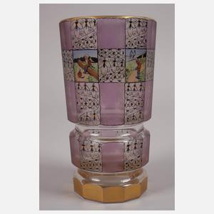 Steinschönau Vase mit Zwergenmotiven