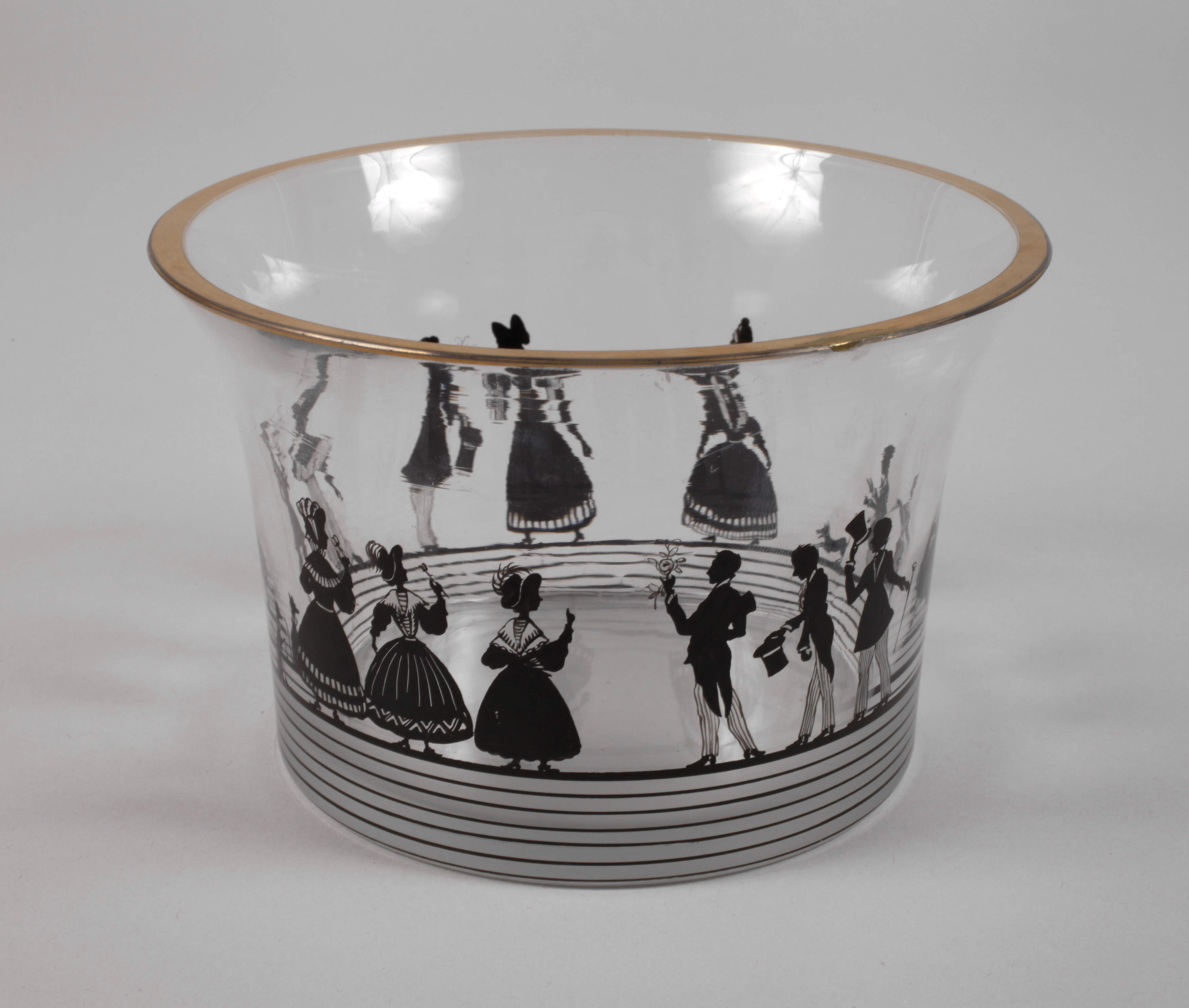 Steinschönau Schale Schattenmalerei