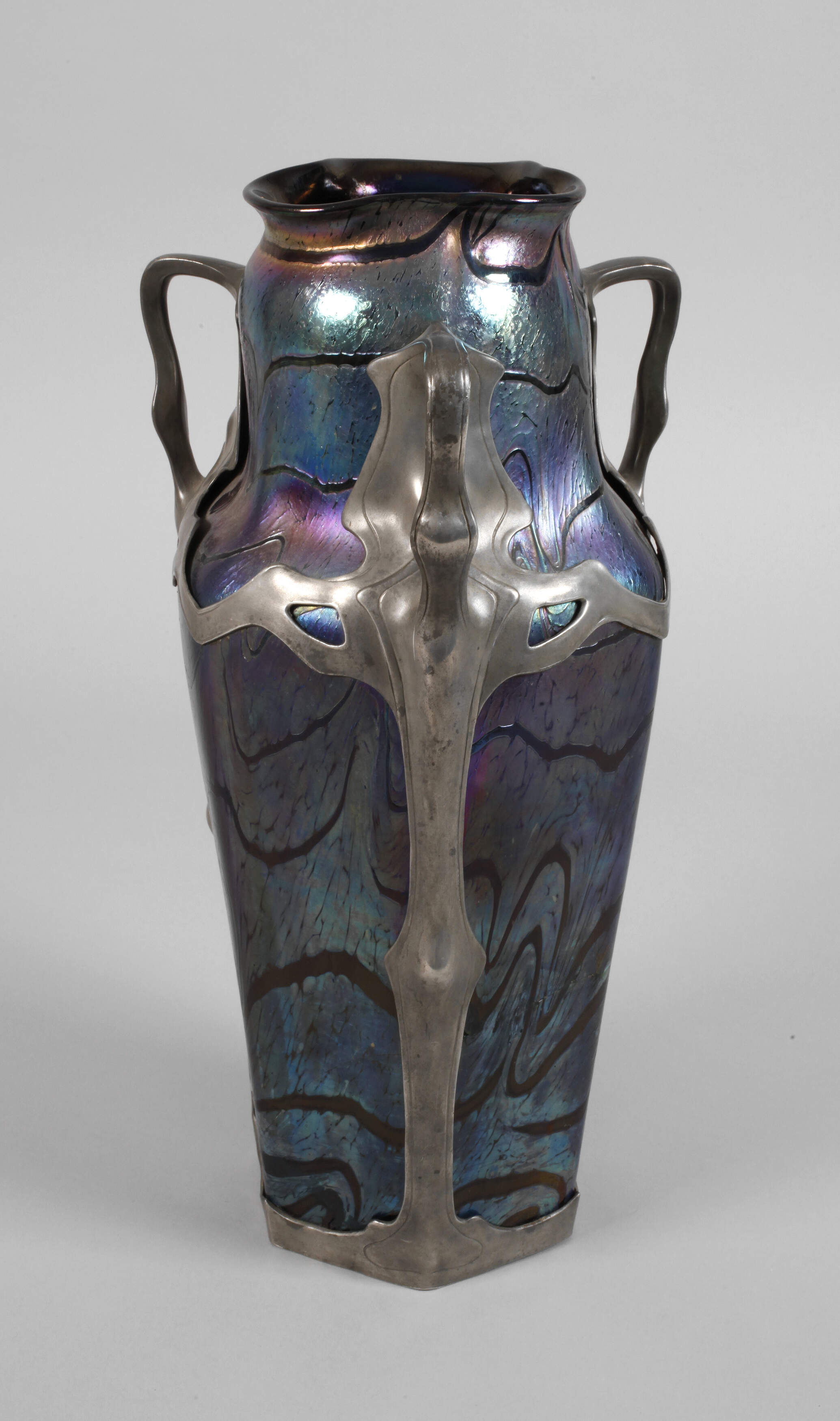 Kralik große zinnmontierte Vase