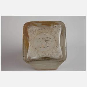 Eisglasvase mit Emaillemalerei