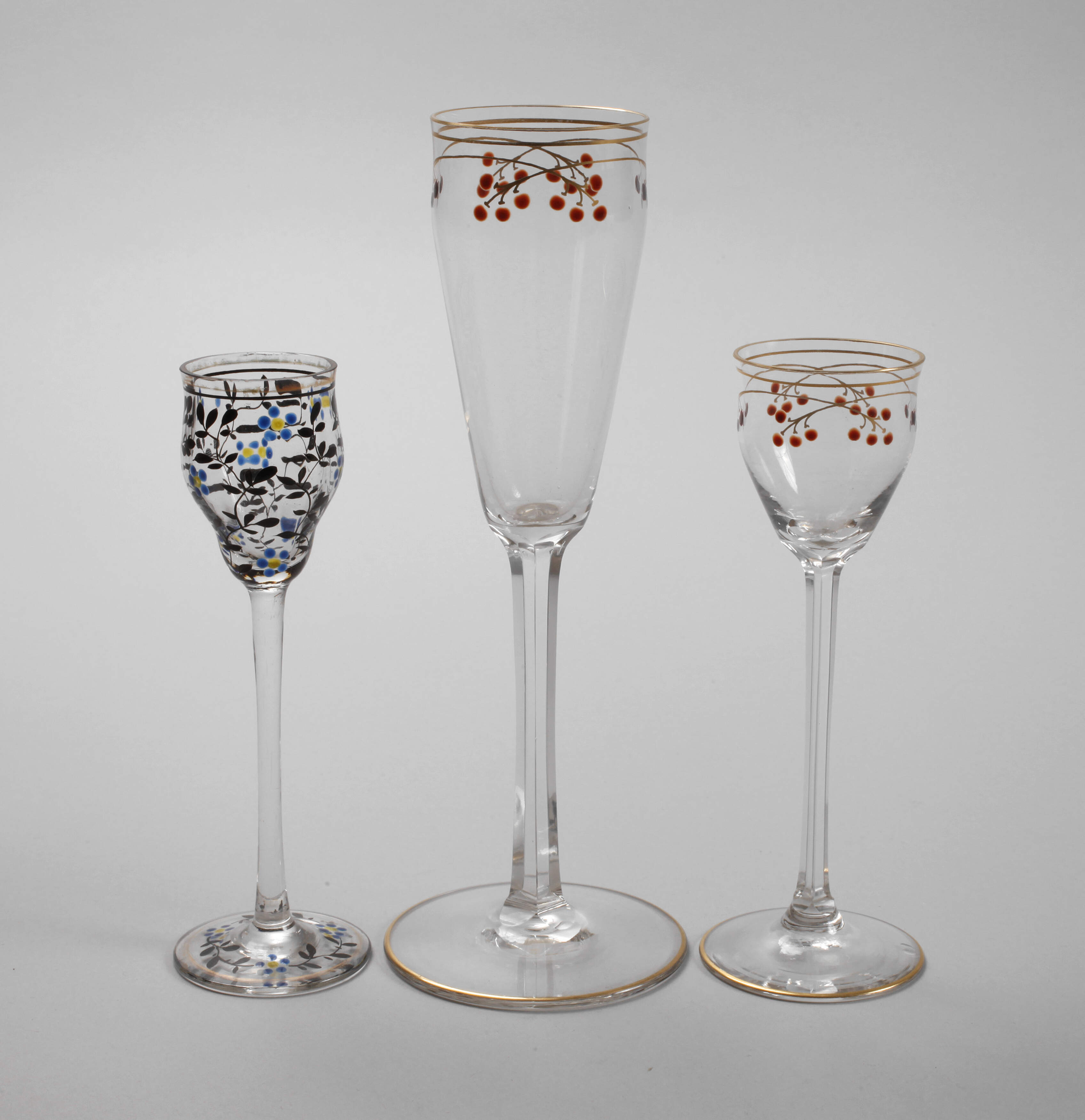 Drei Stängelgläser Bayrischer Wald