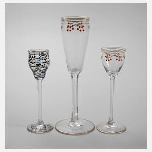 Drei Stängelgläser Bayrischer Wald