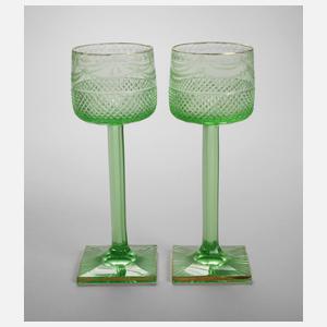 Paar Jugendstilrömer Uranglas