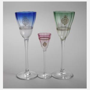 Drei Stängelgläser Koloman Moser