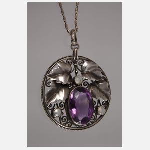 Jugendstilanhänger mit Amethyst