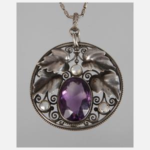 Jugendstilanhänger mit Amethyst