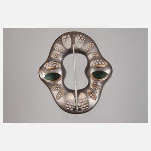 Große Jugendstilbrosche mit Malachiten