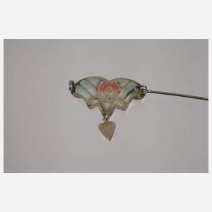 Jugendstilbrosche mit Fenteremaille