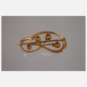 Jugendstilbrosche mit Diamanten