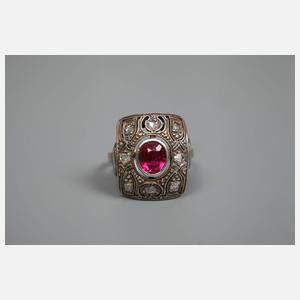 Art déco Ring mit Diamanten