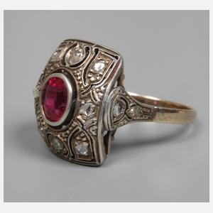 Art déco Ring mit Diamanten