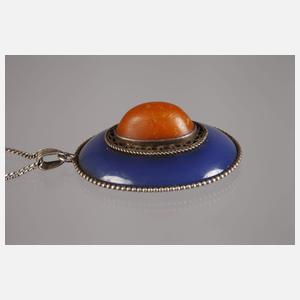 Jugendstilanhänger mit Bernstein