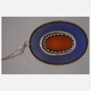 Jugendstilanhänger mit Bernstein