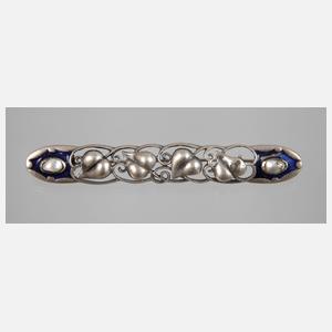 Jugendstilbrosche mit Emaille
