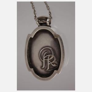 Jugendstilanhänger mit Steinbesatz