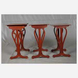 Drei Satztische Émile Gallé