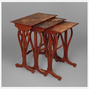 Drei Satztische Émile Gallé