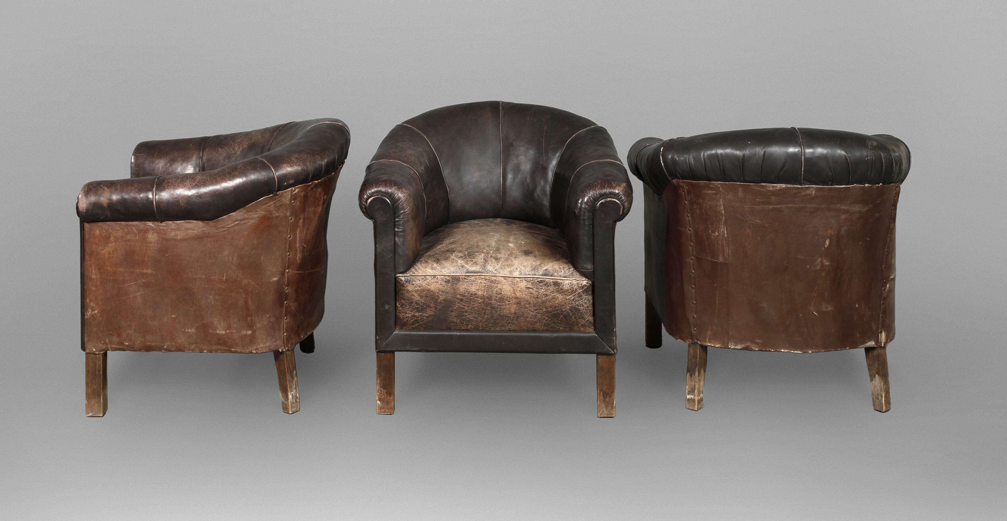 Drei Clubsessel Leder