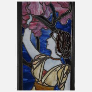 Zwei große Bleiverglasungen Hans Christiansen attr.