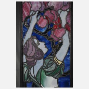 Zwei große Bleiverglasungen Hans Christiansen attr.