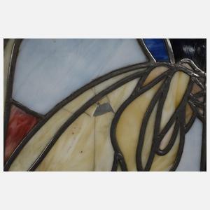 Zwei große Bleiverglasungen Hans Christiansen attr.