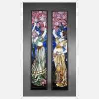 Zwei große Bleiverglasungen Hans Christiansen attr.111