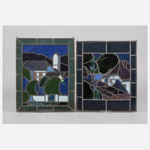 Zwei Bleiglasscheiben