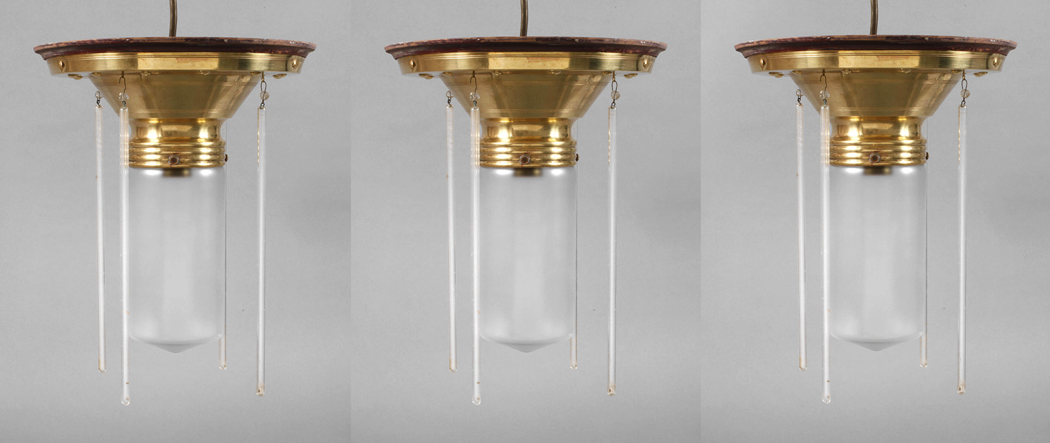 Drei Deckenlampen Jugendstil