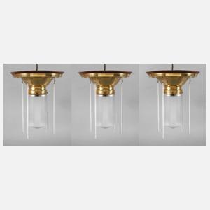 Drei Deckenlampen Jugendstil