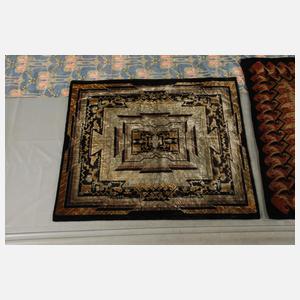 Konvolut Samtdecken Druckdekor