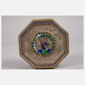 Feine Silberdose mit Emaille