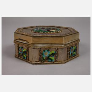 Feine Silberdose mit Emaille