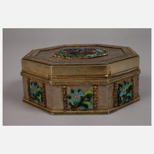 Feine Silberdose mit Emaille