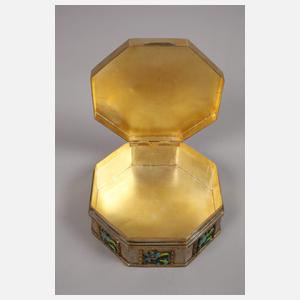 Feine Silberdose mit Emaille