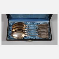 Silber sechs Speiselöffel Jugendstil111