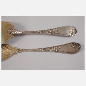 Zwei Vorlegeteile Silber Emile Puiforcat "Iris"