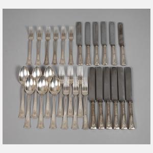 Silberbesteck für sechs Personen