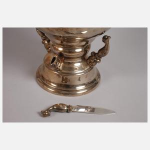 Obstset Dänemark um 1910 mit Einsteckmessern