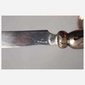 Obstset Dänemark um 1910 mit Einsteckmessern