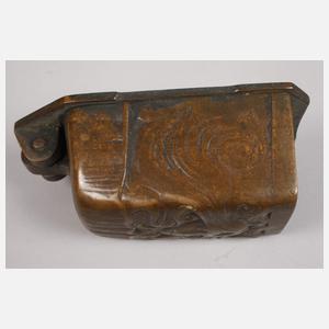 Eisenbahn Waggonaschenbecher Bronze