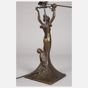 Figürlicher Lampenfuß mit Jugendstilschönheit